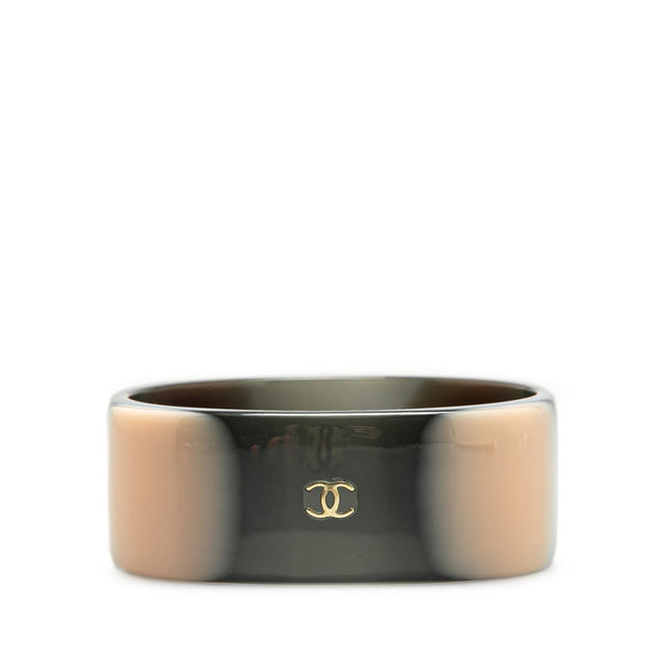 シャネル ココマーク バングル ブラウン ベージュ プラスチック レディース CHANEL 【中古】