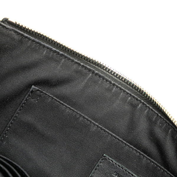 サンローラン クロコ型押し  クラッチバッグ セカンドバッグ 39729 ブラック レザー メンズ SAINT LAURENT 【中古】