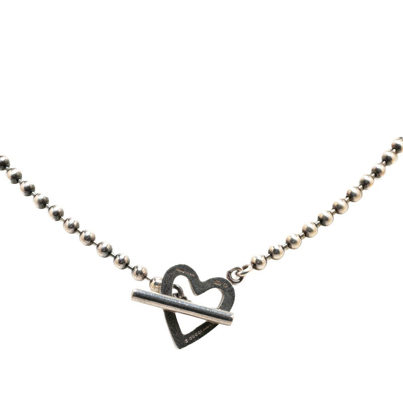 グッチ ハート モチーフ ボールチェーン ネックレス SV925 シルバー レディース GUCCI 【中古】