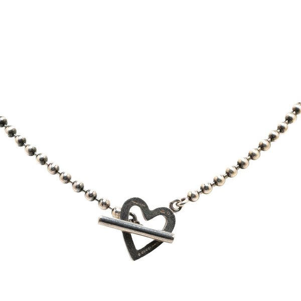 グッチ ハート モチーフ ボールチェーン ネックレス SV925 シルバー レディース GUCCI 【中古】