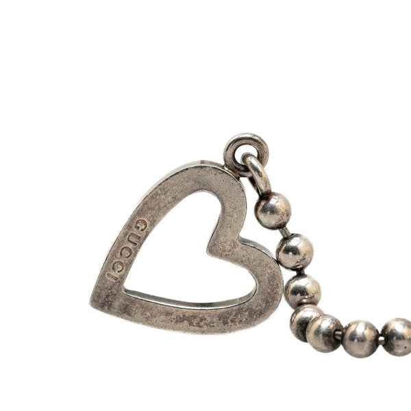 グッチ ハート モチーフ ボールチェーン ネックレス SV925 シルバー レディース GUCCI 【中古】