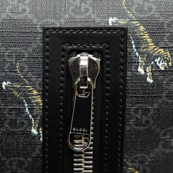 グッチ GGスプリーム タイガー 斜め掛け ショルダーバッグ 523599 ブラック PVC レザー レディース GUCCI 【中古】