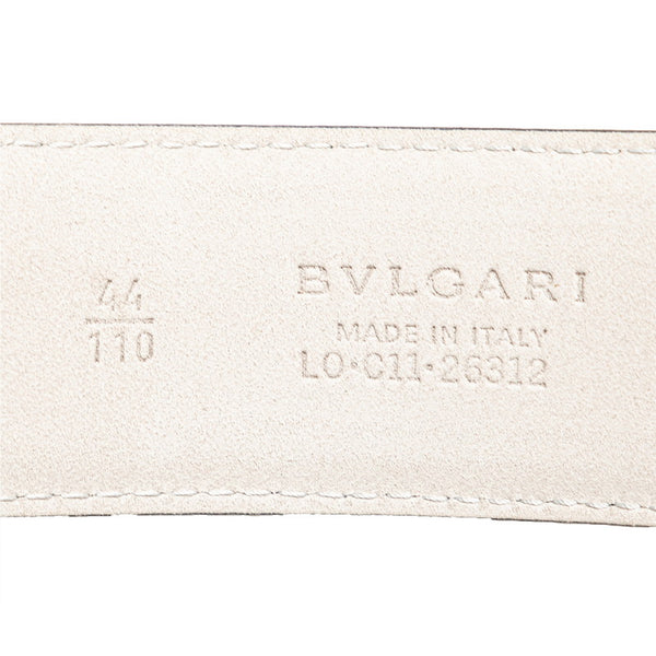 ブルガリ ブルガリブルガリ ラウンドロゴバックル ベルト 44/110 ブラック グレインレザー メンズ BVLGARI 【中古】