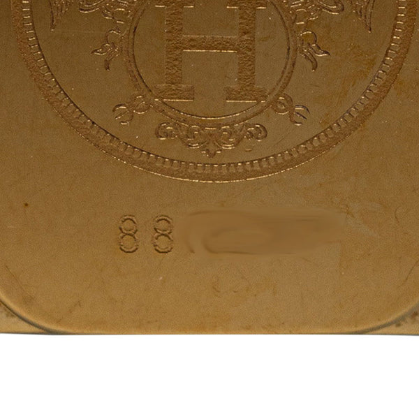 エルメス ロケ バングルウォッチ 腕時計 L01.201 クオーツ ゴールド文字盤 メッキ リザード レディース HERMES 【中古】