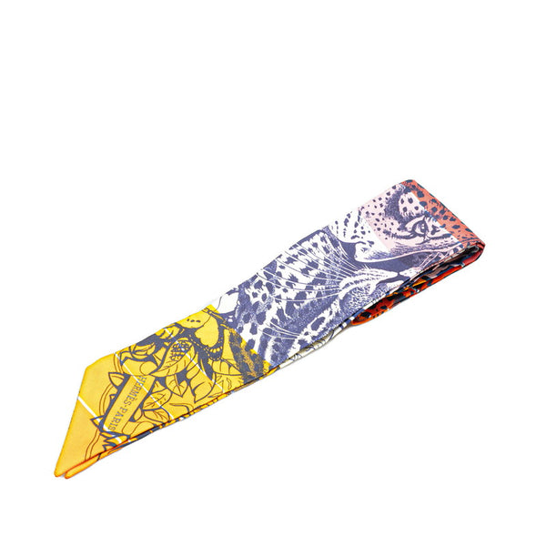 エルメス ツイリー JUNGLE LOVE ジャングルラブ スカーフ オレンジ マルチカラー シルク レディース HERMES 【中古】
