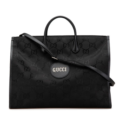 グッチ GGナイロン オフザグリッド トートバッグ ショルダーバッグ 2WAY 630353 ブラック ナイロン レザー レディース GUCCI 【中古】