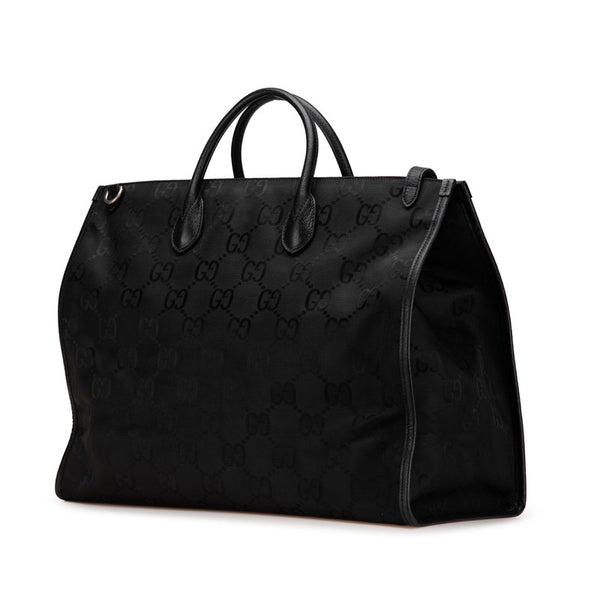 グッチ GGナイロン オフザグリッド トートバッグ ショルダーバッグ 2WAY 630353 ブラック ナイロン レザー レディース GUCCI 【中古】