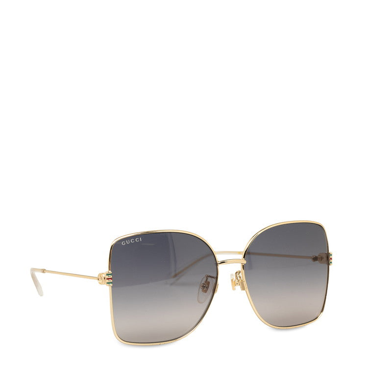 グッチ スクエア サングラス GG1282SA ブラック ゴールド プラスチック レディース GUCCI 【中古】