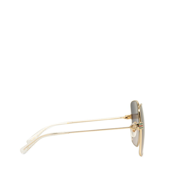 グッチ スクエア サングラス GG1282SA ブラック ゴールド プラスチック レディース GUCCI 【中古】