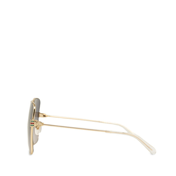 グッチ スクエア サングラス GG1282SA ブラック ゴールド プラスチック レディース GUCCI 【中古】