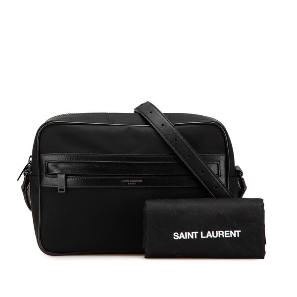 サンローラン ショルダーバッグ ブラック ナイロン レザー レディース SAINT LAURENT 【中古】