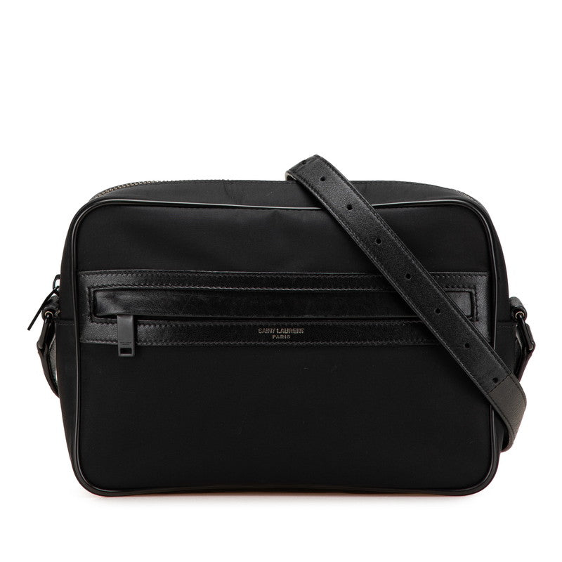 サンローラン ショルダーバッグ ブラック ナイロン レザー レディース SAINT LAURENT 【中古】
