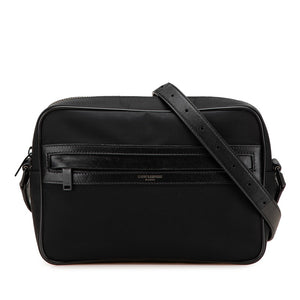 サンローラン ショルダーバッグ ブラック ナイロン レザー レディース SAINT LAURENT 【中古】