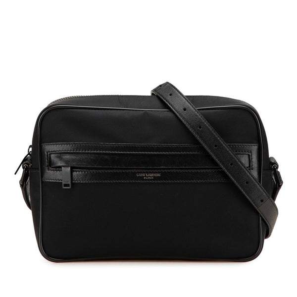 サンローラン ショルダーバッグ ブラック ナイロン レザー レディース SAINT LAURENT 【中古】