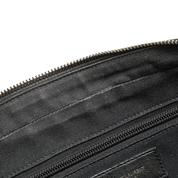サンローラン ショルダーバッグ ブラック ナイロン レザー レディース SAINT LAURENT 【中古】