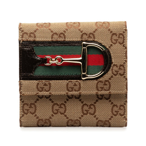 グッチ GGキャンバス ホースビット 長財布 138034 ブラウン マルチカラー キャンバス レザー レディース GUCCI 【中古】