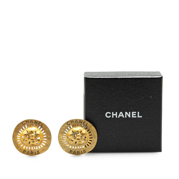 シャネル ロゴ ラウンド イヤリング ゴールド メッキ レディース CHANEL 【中古】