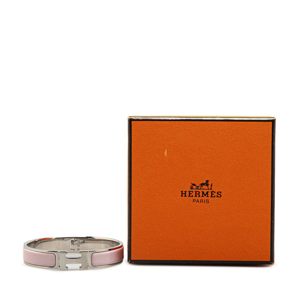 エルメス クリックH GM ブレスレット シルバー ピンク メタル レディース HERMES 【中古】
