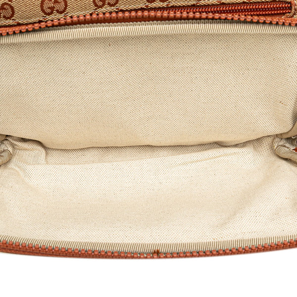 グッチ GGキャンバス LAエンジェルス ウエストバッグ リュック 536842 ブラウン キャンバス レザー レディース GUCCI 【中古】