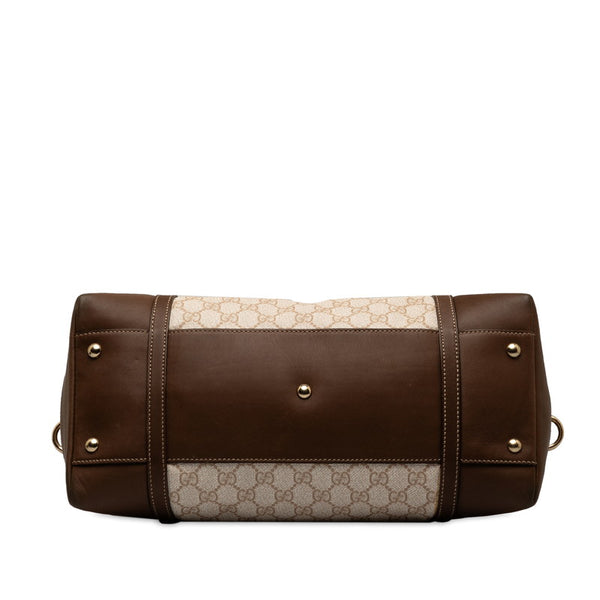 グッチ GGプラス ハンドバッグ ショルダーバッグ 2WAY 309614 アイボリー ブラウン PVC レザー レディース GUCCI 【中古】