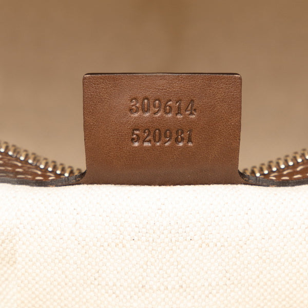 グッチ GGプラス ハンドバッグ ショルダーバッグ 2WAY 309614 アイボリー ブラウン PVC レザー レディース GUCCI 【中古】