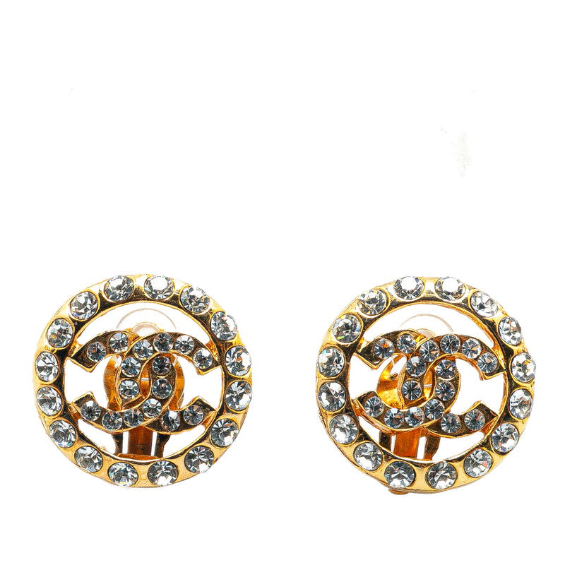 シャネル ココマーク ビジュー ラウンド イヤリング ゴールド メッキ レディース CHANEL 【中古】