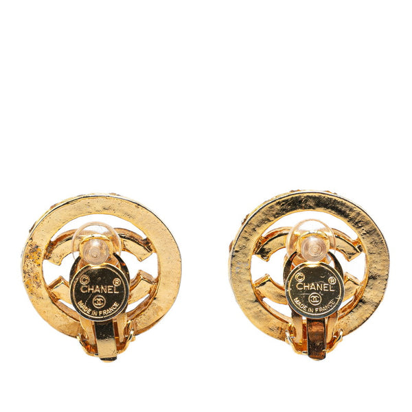 シャネル ココマーク ビジュー ラウンド イヤリング ゴールド メッキ レディース CHANEL 【中古】