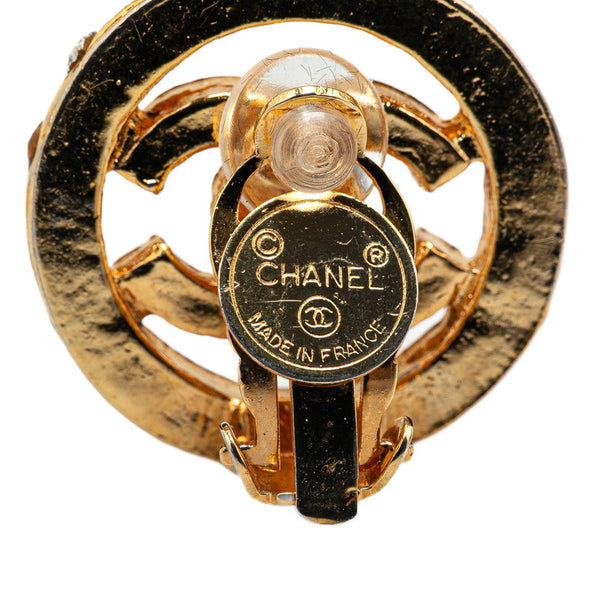 シャネル ココマーク ビジュー ラウンド イヤリング ゴールド メッキ レディース CHANEL 【中古】