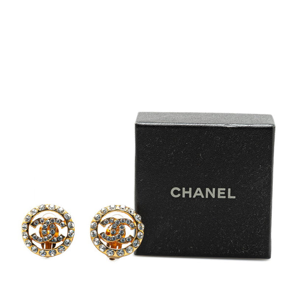 シャネル ココマーク ビジュー ラウンド イヤリング ゴールド メッキ レディース CHANEL 【中古】