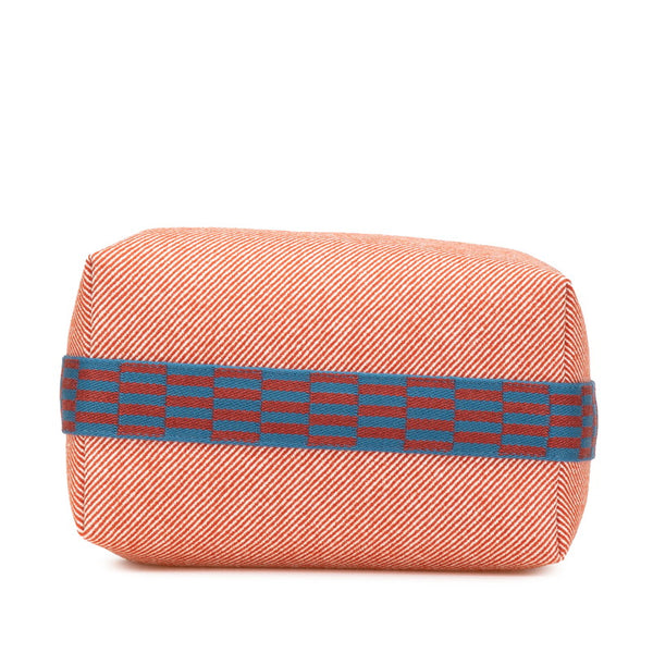 エルメス ブリッドアブラックGM ハンドバッグ オレンジ ブルー キャンバス レディース HERMES 【中古】