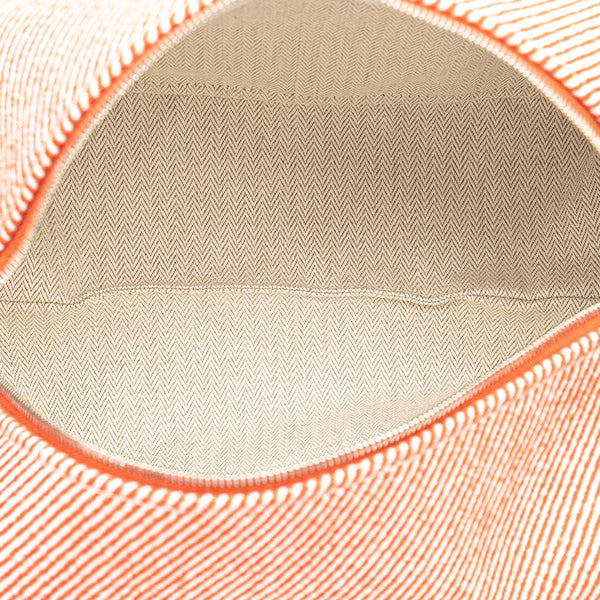 エルメス ブリッドアブラックGM ハンドバッグ オレンジ ブルー キャンバス レディース HERMES 【中古】