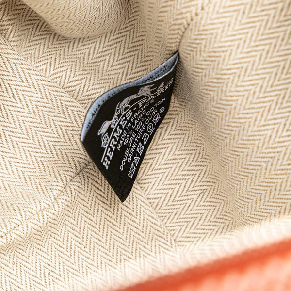 エルメス ブリッドアブラックGM ハンドバッグ オレンジ ブルー キャンバス レディース HERMES 【中古】