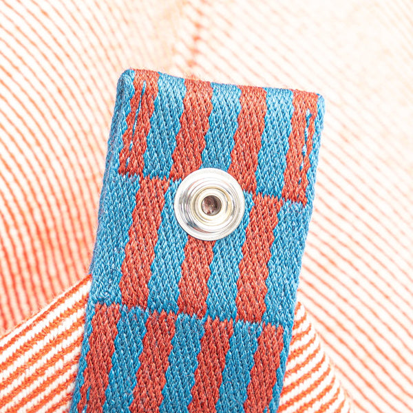 エルメス ブリッドアブラックGM ハンドバッグ オレンジ ブルー キャンバス レディース HERMES 【中古】