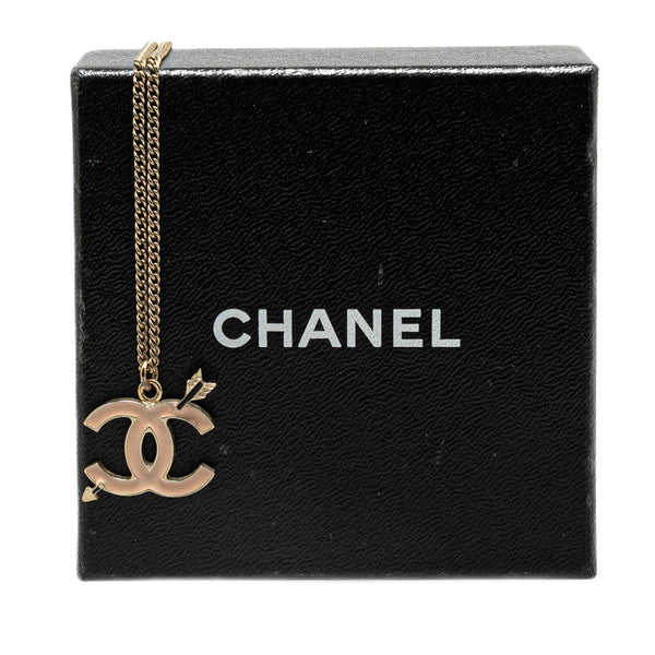 シャネル ココマーク アロー 矢 モチーフ ネックレス ゴールド ピンクベージュ メッキ レディース CHANEL 【中古】