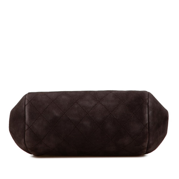シャネル キルティング ココマーク がま口 クラッチバッグ ブラウン ブラック スウェード レディース CHANEL 【中古】