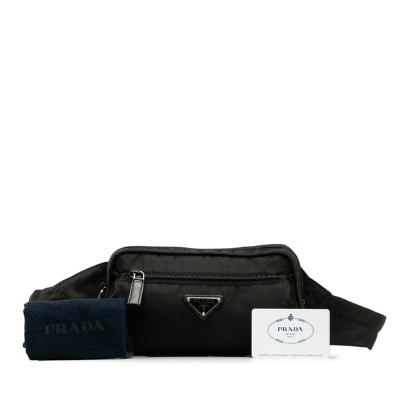 プラダ ボディバッグ ウエストバッグ 2VL977 ブラック ナイロン レディース PRADA 【中古】