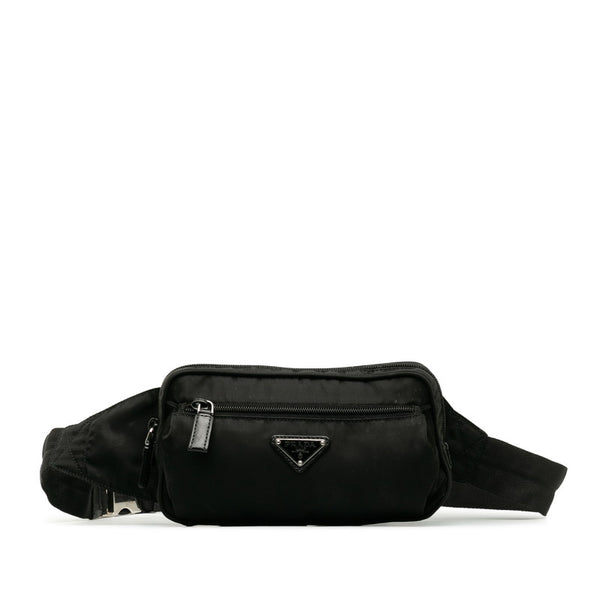プラダ ボディバッグ ウエストバッグ 2VL977 ブラック ナイロン レディース PRADA 【中古】