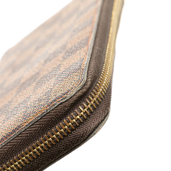 ルイ ヴィトン ダミエ ジッピー ウォレット ラウンドファスナー 長財布 N60015 ブラウン PVC レザー レディース LOUIS VUITTON 【中古】