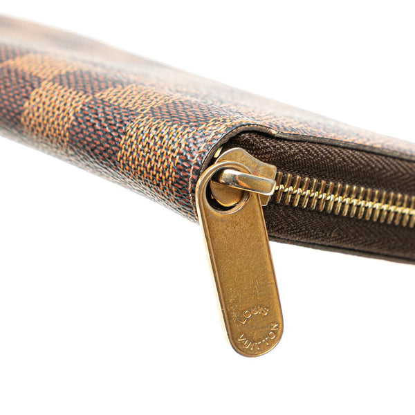 ルイ ヴィトン ダミエ ジッピー ウォレット ラウンドファスナー 長財布 N60015 ブラウン PVC レザー レディース LOUIS VUITTON 【中古】