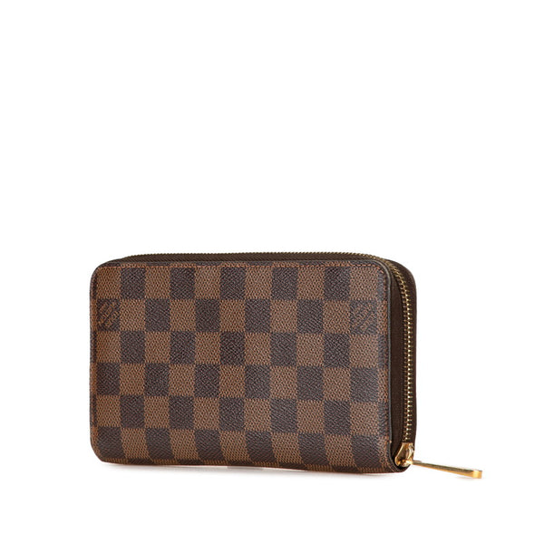 ルイ ヴィトン ダミエ ジッピー ウォレット ラウンドファスナー 長財布 N60015 ブラウン PVC レザー レディース LOUIS VUITTON 【中古】