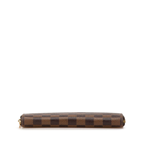 ルイ ヴィトン ダミエ ジッピー ウォレット ラウンドファスナー 長財布 N60015 ブラウン PVC レザー レディース LOUIS VUITTON 【中古】