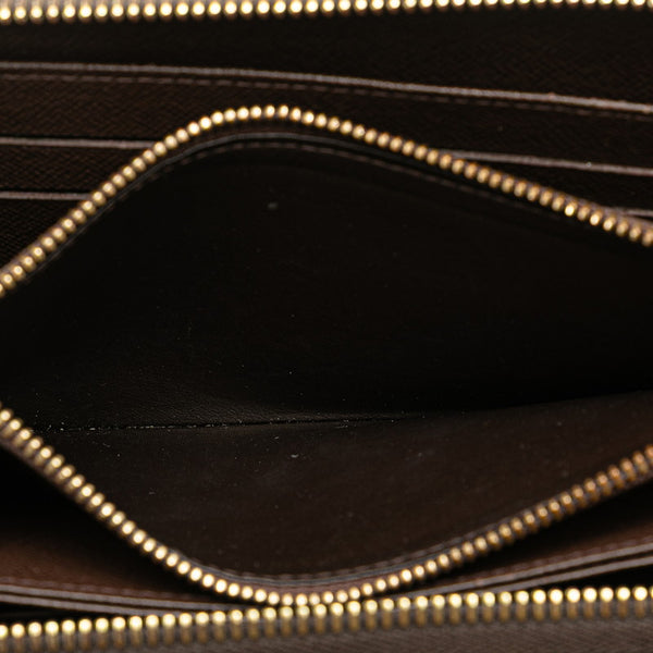 ルイ ヴィトン ダミエ ジッピー ウォレット ラウンドファスナー 長財布 N60015 ブラウン PVC レザー レディース LOUIS VUITTON 【中古】