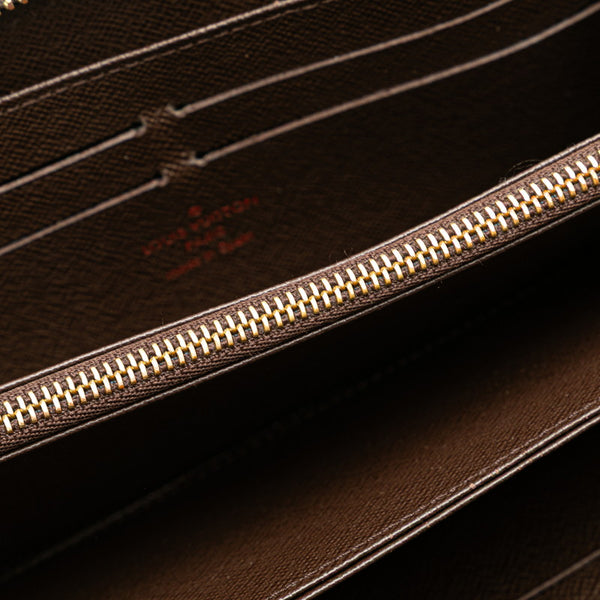 ルイ ヴィトン ダミエ ジッピー ウォレット ラウンドファスナー 長財布 N60015 ブラウン PVC レザー レディース LOUIS VUITTON 【中古】