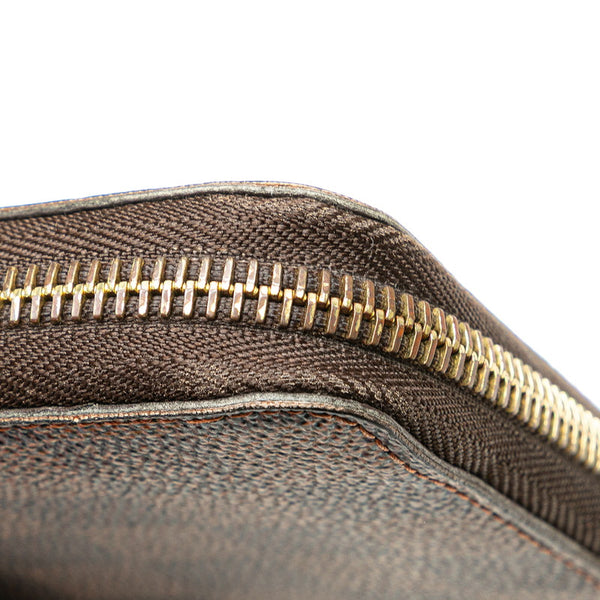ルイ ヴィトン ダミエ ジッピー ウォレット ラウンドファスナー 長財布 N60015 ブラウン PVC レザー レディース LOUIS VUITTON 【中古】