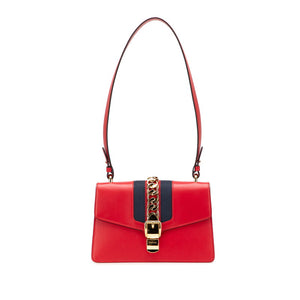 グッチ シルヴィ ワンショルダーバッグ 421882 レッド レザー レディース GUCCI 【中古】