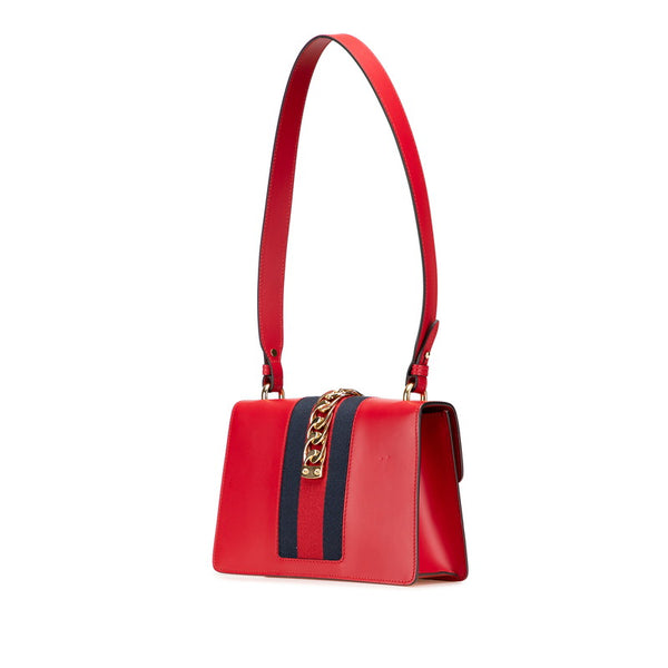 グッチ シルヴィ ワンショルダーバッグ 421882 レッド レザー レディース GUCCI 【中古】