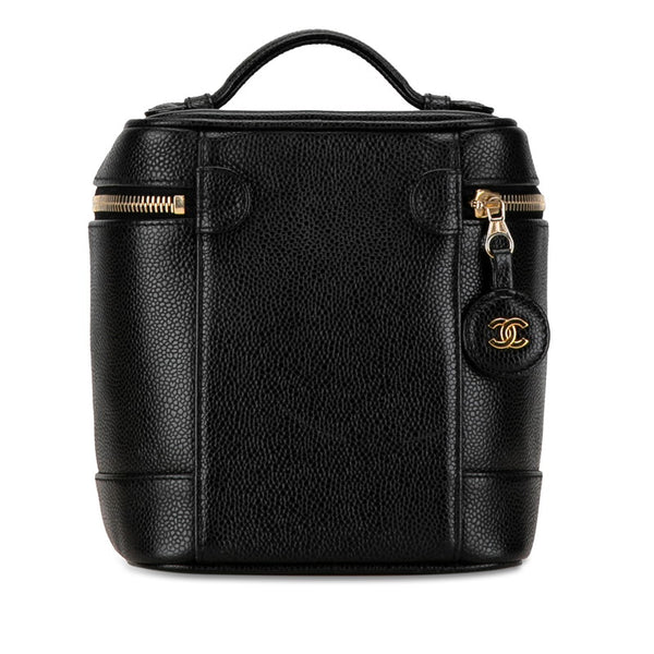 シャネル ココマーク ハンドバッグ バニティバッグ ブラック キャビアスキン レディース CHANEL 【中古】