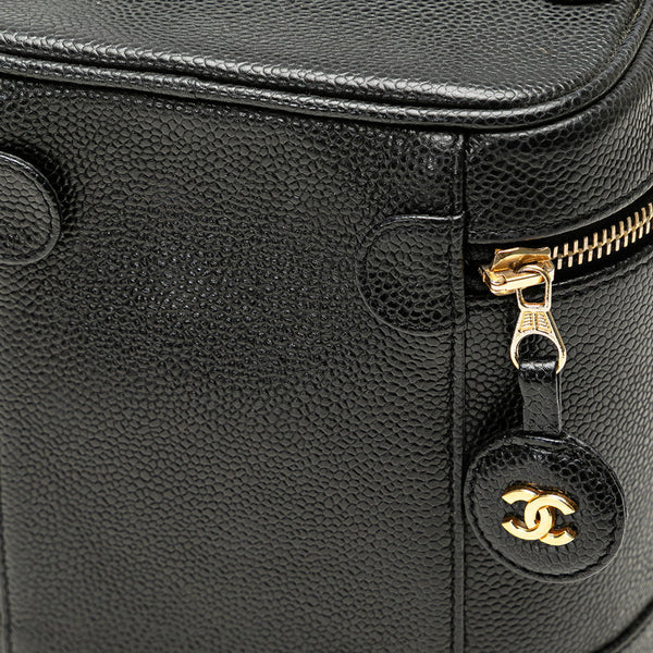シャネル ココマーク ハンドバッグ バニティバッグ ブラック キャビアスキン レディース CHANEL 【中古】