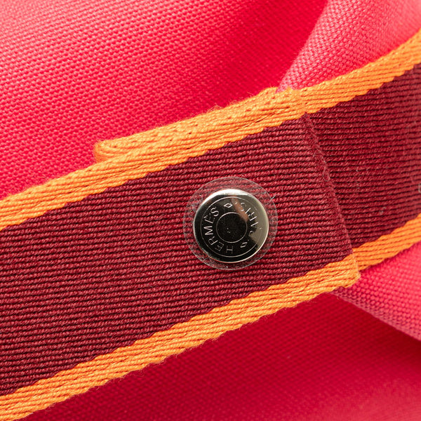 エルメス ブリッド ア ブラックPM ハンドバッグ ポーチ ハイビスカス ピンク コットン レディース HERMES 【中古】