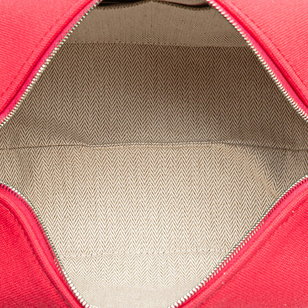 エルメス ブリッド ア ブラックPM ハンドバッグ ポーチ ハイビスカス ピンク コットン レディース HERMES 【中古】